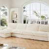 Upholstered Sectional Sofa, 4 Seater Armless Sectional Sofa with Reversible Ottoman, Sectional Sofas with Corduroy Fabric-Cuddlewood - 2 of 4