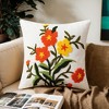 REGALWOVEN Floral Embroidered Decorative Throw Pillow Covers Farmhouse Flower Pattern Cushion Cases for Couch Living Room Decor 18 x 18 Inch 2 Pcs - 2 of 4