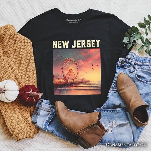 Vibrant The Wheel New Jersey State T-Shirt, Atlantic City Shore Tee and East Coast Souvenir | OrnamentallyYou - 1 of 4