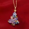 Ross-Simons Italian Multicolored Murano Millefiori Christmas Tree Pendant Necklace in 18kt Gold Over Sterling Size - 4 of 4