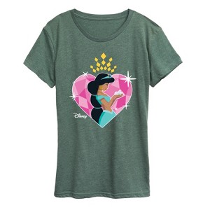 Women's - Disney Princess - Jasmine Heart Short Sleeve Graphic T-Shirt - 1 of 4
