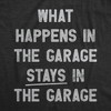 Mens What Happens In The Garage Stays In The Garage T Shirt Funny Car Guy Mechanic Tee For Guys - Crazy Dog Men's T Shirt - 2 of 4