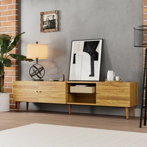 GreenEver 70 Inch Mid Century Modern TV Stand, TV Stand with Storage, Entertainment Center for Living Room Bedroom, TV Media Console - 1 of 4