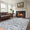 Itopfox Vintage Floral Machine Washable Area Rug for Living Room - Stain Resistant Low Pile Non Slip Accent Rug for Bedroom Kitchen Dining Room Home - 3 of 4