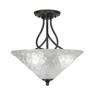 Toltec Lighting Capri 3 - Light Flush Mount in  Dark Granite with 16" Italian Bubble Shade - 1 of 1