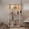 VYNXARIA Tempered Glass Display Cabinet,Wine & Storage Cabinet,Door Locks,Adjustable Feet for Uneven Ground,White - 3 of 4