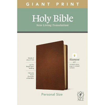 NLT Personal Size Giant Print Bible, Filament Enabled Edition (Genuine Leather, Brown) - Large Print (Leather Bound)