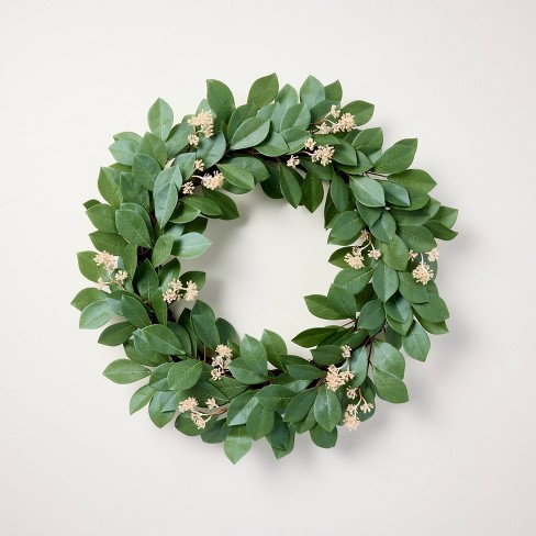 26" Faux Pomegranate Leaf Wreath - Hearth & Hand™ with Magnolia - image 1 of 4