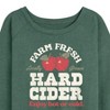 Women's - Instant Message - Farm Fresh Hard Cider Hot or Cold Lightweight French Terry Wide Neck Long Sleeve Graphic Shirt - 2 of 4