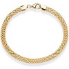 18K Gold Plated 925 Sterling Silver 5mm Mesh Link Chain Bracelet for Women, Made in Italy - 4 of 4