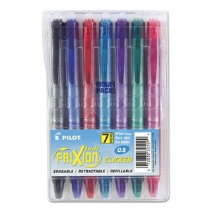 Pilot FriXion Clicker Erasable Gel Ink Retractable Pen Assorted Ink .5mm 7/Pack 32509 - 1 of 4