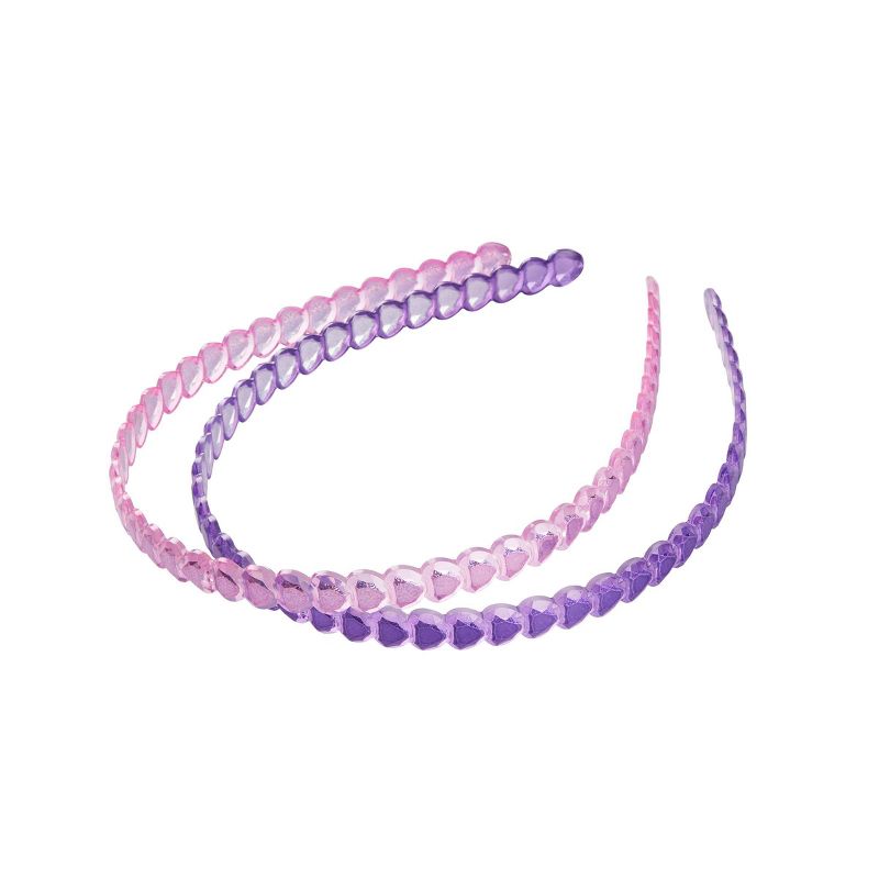 sc&#252;nci Kids Thin Glitter Hearts Plastic Headbands - Pink/Purple - 2pcs, 4 of 5