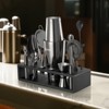 VEVOR Cocktail Shaker Set, 13-Piece Stainless Steel Bar Tools with Bamboo Stand, Boston Bartender Kit | Mixer Spoon, Muddler, Strainer, Silver&Black - 2 of 4