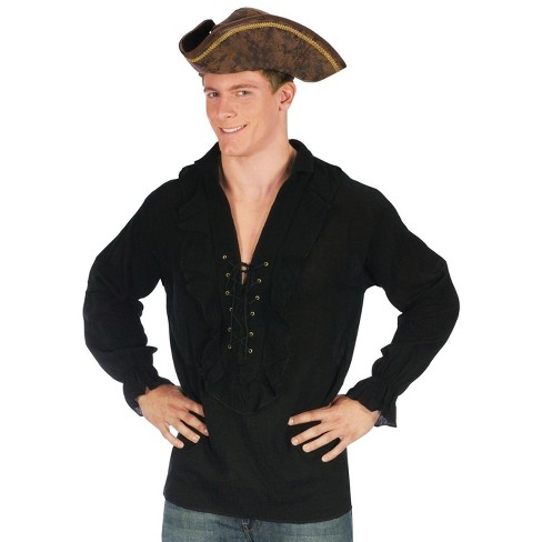 Fun World Swashbuckler Shirt Adult Costume, One Size, Black : Target