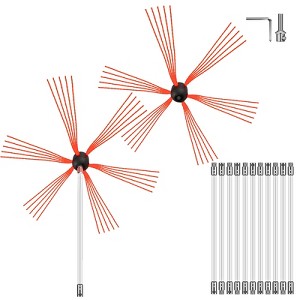 VEVOR Chimney Sweep Kit 39FT Length,with 12 Nylon Flexible Rods and 2 Brush Head, Rotary Chimney Cleaning Kit Driven by Drill,Silver & Orange - 1 of 4
