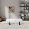 Ashcroft Furniture,Henley Bench in White Khaki Fur - 2 of 4