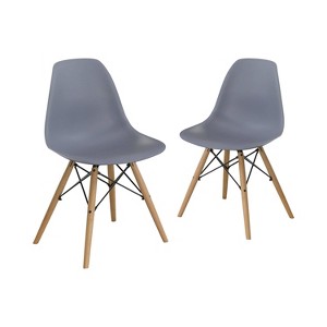 Set of 2 Hackney Contemporary Accent Chairs Gray - ioHOMES