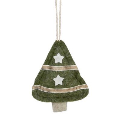 Northlight 4.5" Green Tree Shaped Plush Christmas Ornament