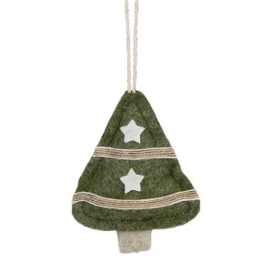 Northlight 4.5" Green Tree Shaped Plush Christmas Ornament - 1 of 3