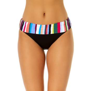 Anne Cole Women's Easy Breezy Stripe Printed Fold Over Bikini Bottom