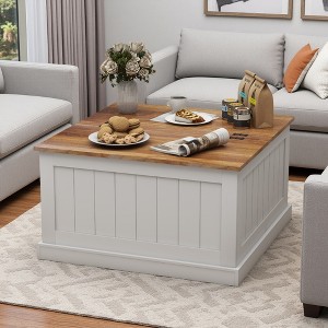 31.5" Square Farmhouse Lift-Top Coffee Table - 1 of 4