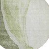 Olive Green And Beige Abstract Washable Indoor Outdoor Area Rug - 4 of 4