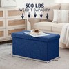 Ornavo Home Foldable Tufted Linen 30" Inch Bench Storage Ottoman - 2 of 4