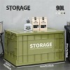 Syemin Deck Boxes 90L Storage Bins with Lids, Totes for Storage Stackable Collapsible Storage Bin Waterproof Storage Box, Green, 24.02"*16.73"*13.78" - 2 of 4