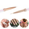 Unique Bargains Nail Art Liner Brushes Nails Gel Polish Painting Nail Art Design Liner Brush Pen Set Nail Dotting Painting Drawing Pen Rose Gold Tone - 2 of 4