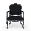 Set of 6 Andrea French Country Wood Upholstered Dining Armchairs Black/Gray - Christopher Knight Home - 3 of 4