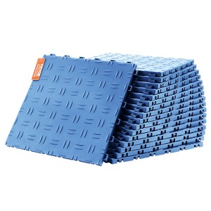 VEVOR Garage Tiles Interlocking, 12 x 12 x 0.53 inch 25 Pack Garage Floor Covering Tiles, Non-Slip Double-Sided Texture Garage Flooring Tiles - 1 of 4