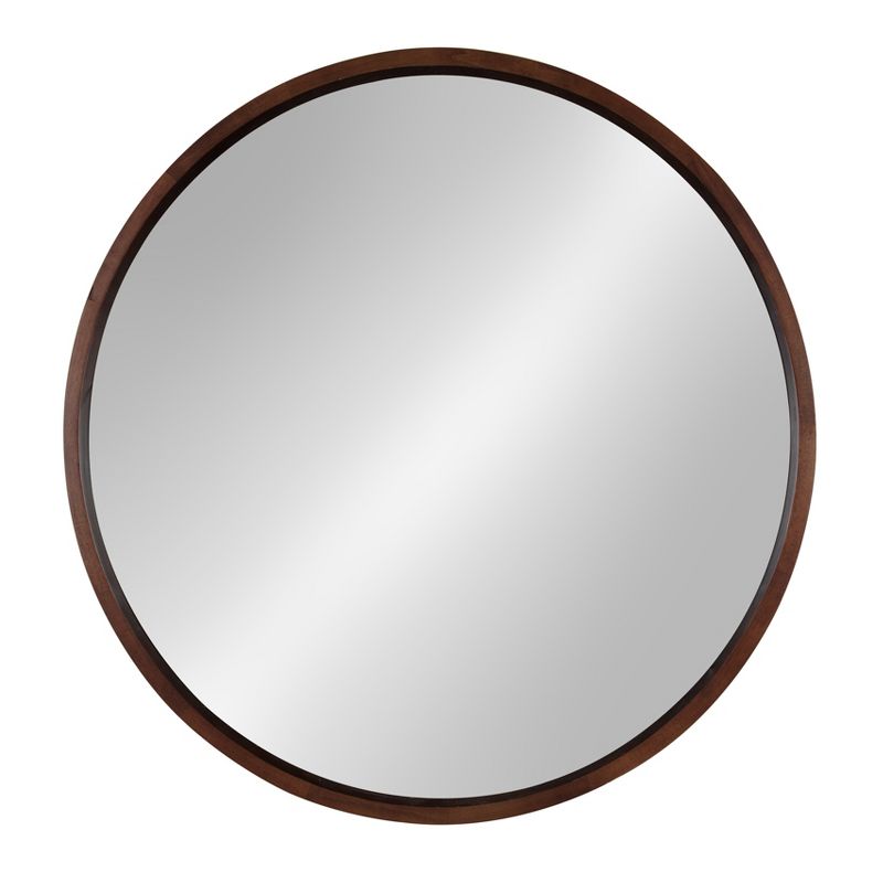 Kate and Laurel Hutton Round Decorative Wood Frame Wall Mirror, 1 of 10