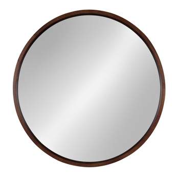 Kate and Laurel Hutton Round Decorative Wood Frame Wall Mirror