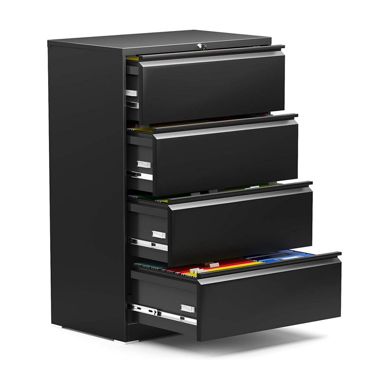 AOBABO Locking Metal Office Storage Organization Filing Cabinet with Adjustable File Hanging Bar and 2 Keys, 6 of 10