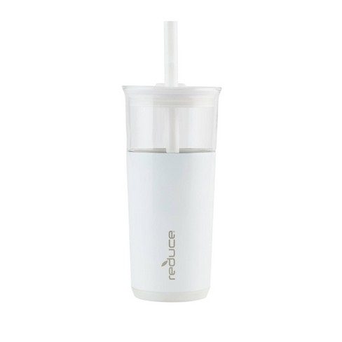 Reduce 20oz Aspen Vacuum Insulated Stainless Steel Glass Tumbler with Lid  and Straw White