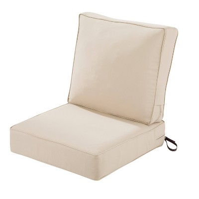 Classic Accessories 23" x 45" Montlake FadeSafe Patio Lounge Chair Cushion Set Antique Beige