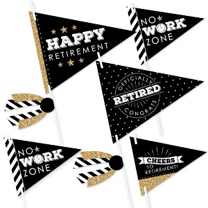 Big Dot of Happiness Happy Retirement - Triangle Retirement Party Photo Props - Pennant Flag Centerpieces - Set of 20 - 1 of 4
