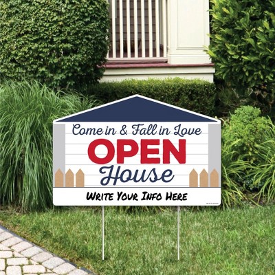 Big Dot of Happiness Open House - Real Estate Yard Sign Lawn Decorations - Come In And Fall In Love Party Yardy Sign