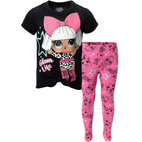 L.o.l. Surprise! M.c. Swag Diva Neon Q.t. Big Girls T-shirt And Leggings  Outfit Set Black / Pink 14-16 : Target