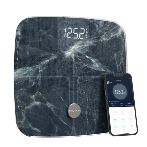 Nautica Body Tracker Digital Bathroom Scale, Bluetooth-Enabled Smart Scale with BMI, Body Fat, Muscle Mass Tracking, Syncs with Smartphone App, 440Lbs - 1 of 4