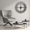 Sorbus 24" Distressed Industrial Gray Oversized Round Metal Wall Clock - Beautifully decorate any wall space in the household - 3 of 4