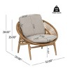 Set of 2 Outdoor Wicker Lounge Chairs with Cushions,Papasan Style Patio Chairs for Balcony or Poolside–Maison Boucle - 2 of 4