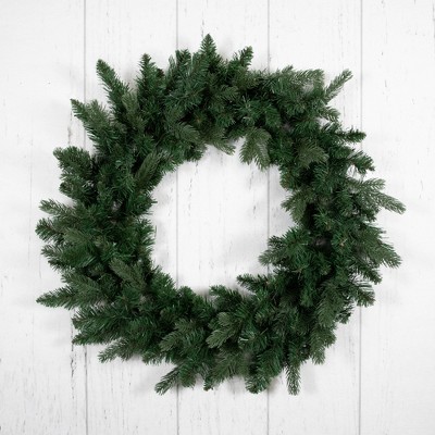 Lush Eden Pine 26" Artificial Christmas Wreath with Ribbon Accents