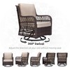 3-Piece Outdoor Wicker Patio Bistro Set w/ 2 360-Degree Swivel Rocking Chairs & Tempered Glass Top Side Table, 360° Swivel Patio Set for Backyard - 4 of 4