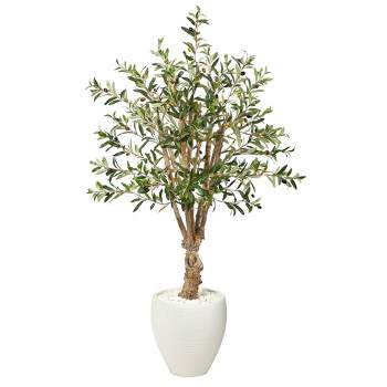 Homlux 6ft Artificial Olive Tree With Woven Seagrass Plant Basket : Target
