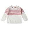 Stellou & Friends 100% Cotton Jacquard Design Baby Long Sleeve Crew Neck Sweater w/ Shoulder Buttons  - 9-12 Months / Mustard with White - 2 of 4