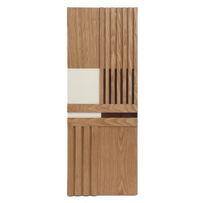 VIP Wood 31.5 in. Brown Vertical Line Shaped Wall Decor