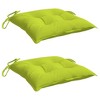 vidaXL Bright Green Oxford Fabric Outdoor/Indoor Chair Cushions - 2 Pack, Water-Resistant, Soft PP Hollow Fiber Filled, Non-Slip with Secure Ropes - 3 of 4