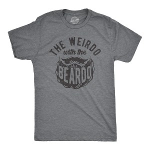 Mens The Weirdo With The Beardo T Shirt Funny Facial Hair Beard Joke Tee For Guys - Crazy Dog Men's T Shirt - 1 of 4