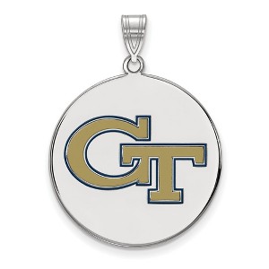 Black Bow Jewelry Sterling Silver Georgia Tech Yellow Jackets NCAA Extra Large Pendant - 1 of 3